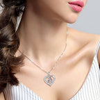 Cauer Elegant 14K White Gold Plated Moissanite Pendant Necklace | Grocsy