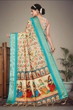 PR Fashion Multi Heavy Rich Cotton Silk Digital Print & Jacquard Saree | Grocsy