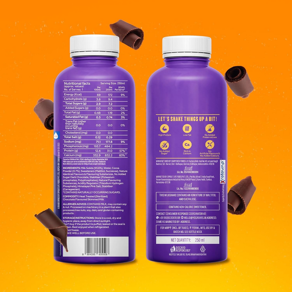 Yoga Bar 31G Protein Shake - Double Chocolate | Grocsy