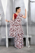 Aayaa Designer Printed Georgette Saree - Multi Color | Grocsy