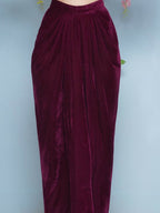 Joban Fashion Wine Hand Embellished Jacket with inner and skirt | Grocsy