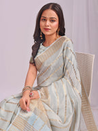 Shree Shyam Fashion Organza Sky Blue Saree | Grocsy