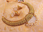 White Pearls Antique Necklace Set | Grocsy