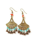 Bling Accessories Antique Brass Finish Brass Metal Earrings | Grocsy