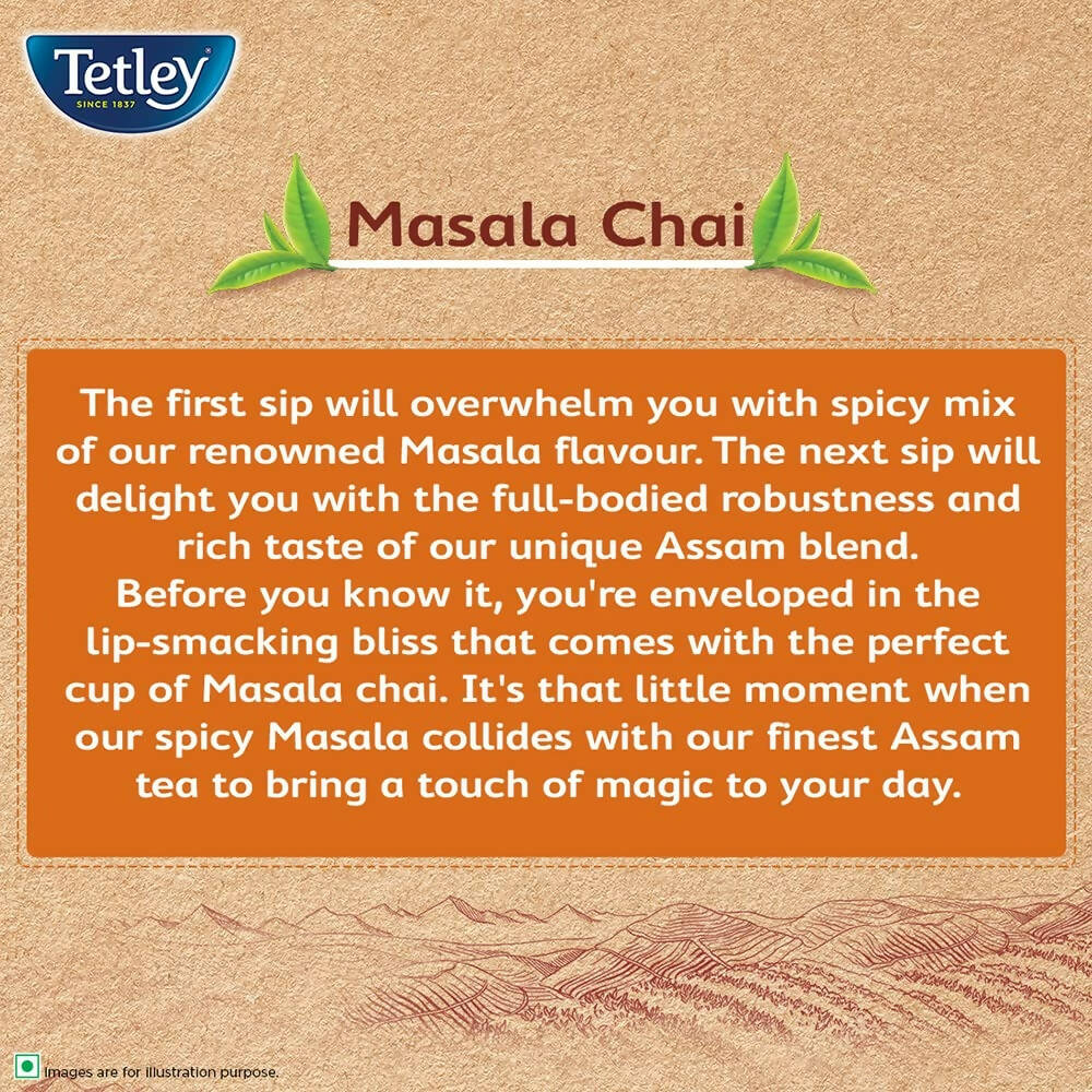 Tetley Masala Chai With Natural Flavour Black Tea Bags | Grocsy