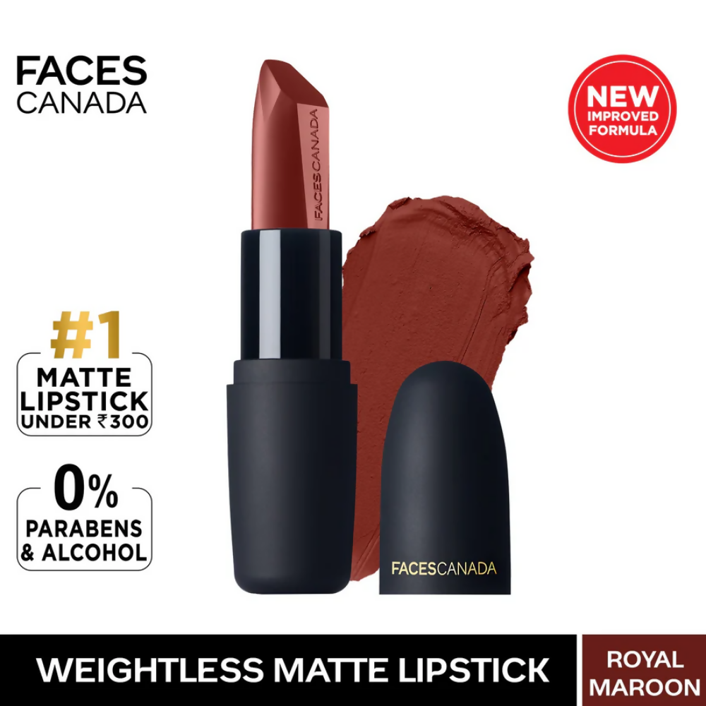 Faces Canada Weightless Matte Finish Lipstick - Royal Maroon 16 | Grocsy