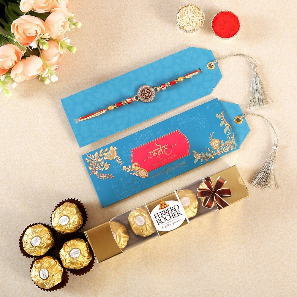 Meenakari Rakhi & Ferrero Rochers | Grocsy