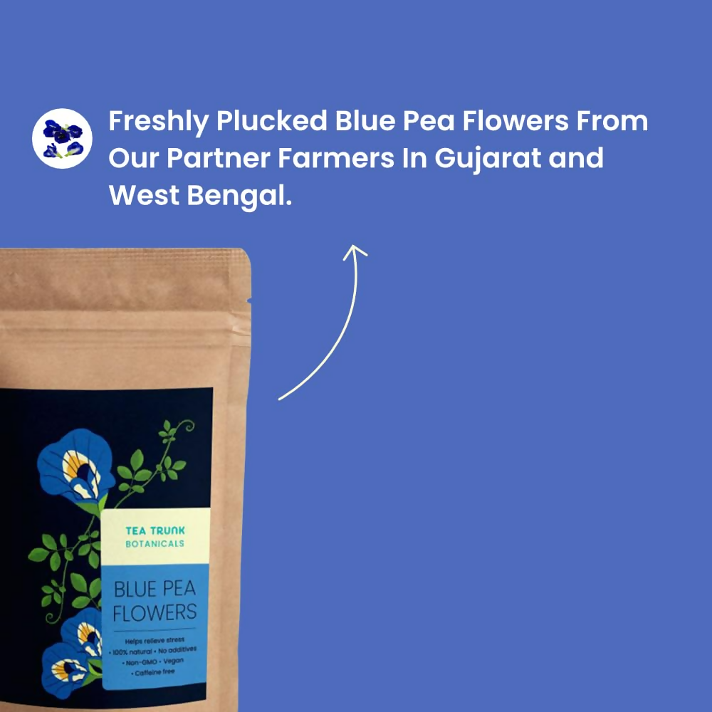 Tea Trunk Blue Pea Flowers Natural Anti-Oxidant Butterfly Pea Flower Tisane Green Tea | Grocsy