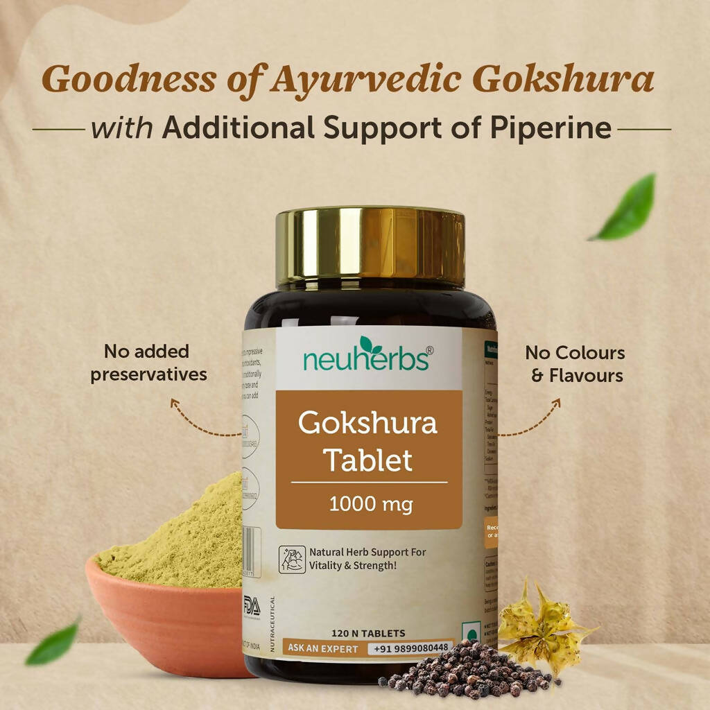 Neuherbs Gokshura 1000mg Tablets For Men | Grocsy