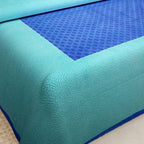 Vamika Printed Cotton Blue Bedsheet With Pillow Covers (LEOC_GADD_B) | Grocsy