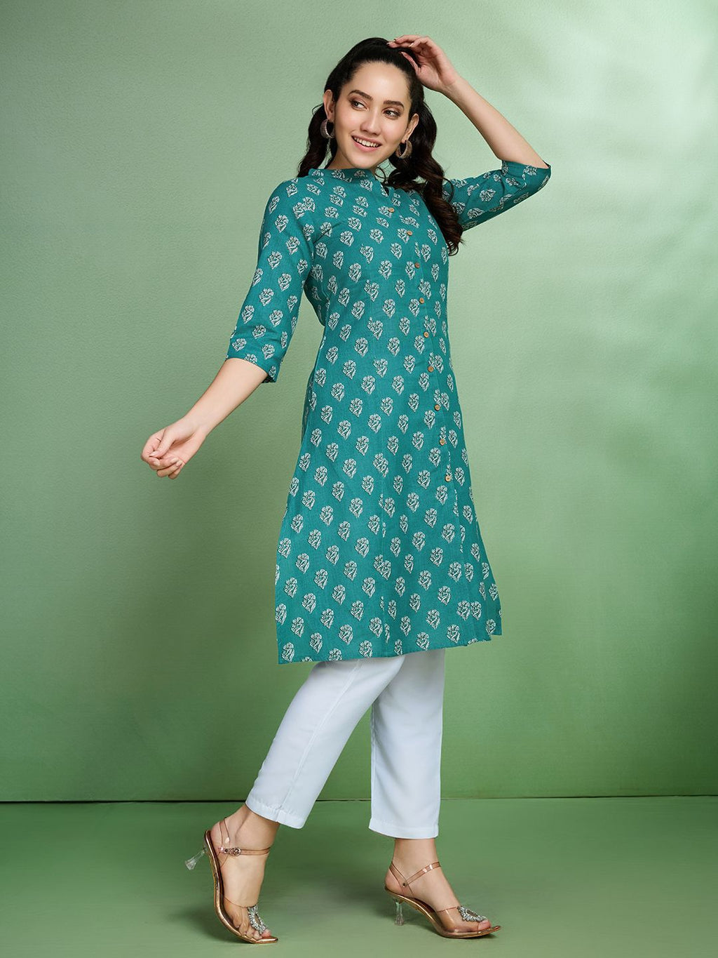 Sangria Printed Pure Cotton Kurta | Grocsy