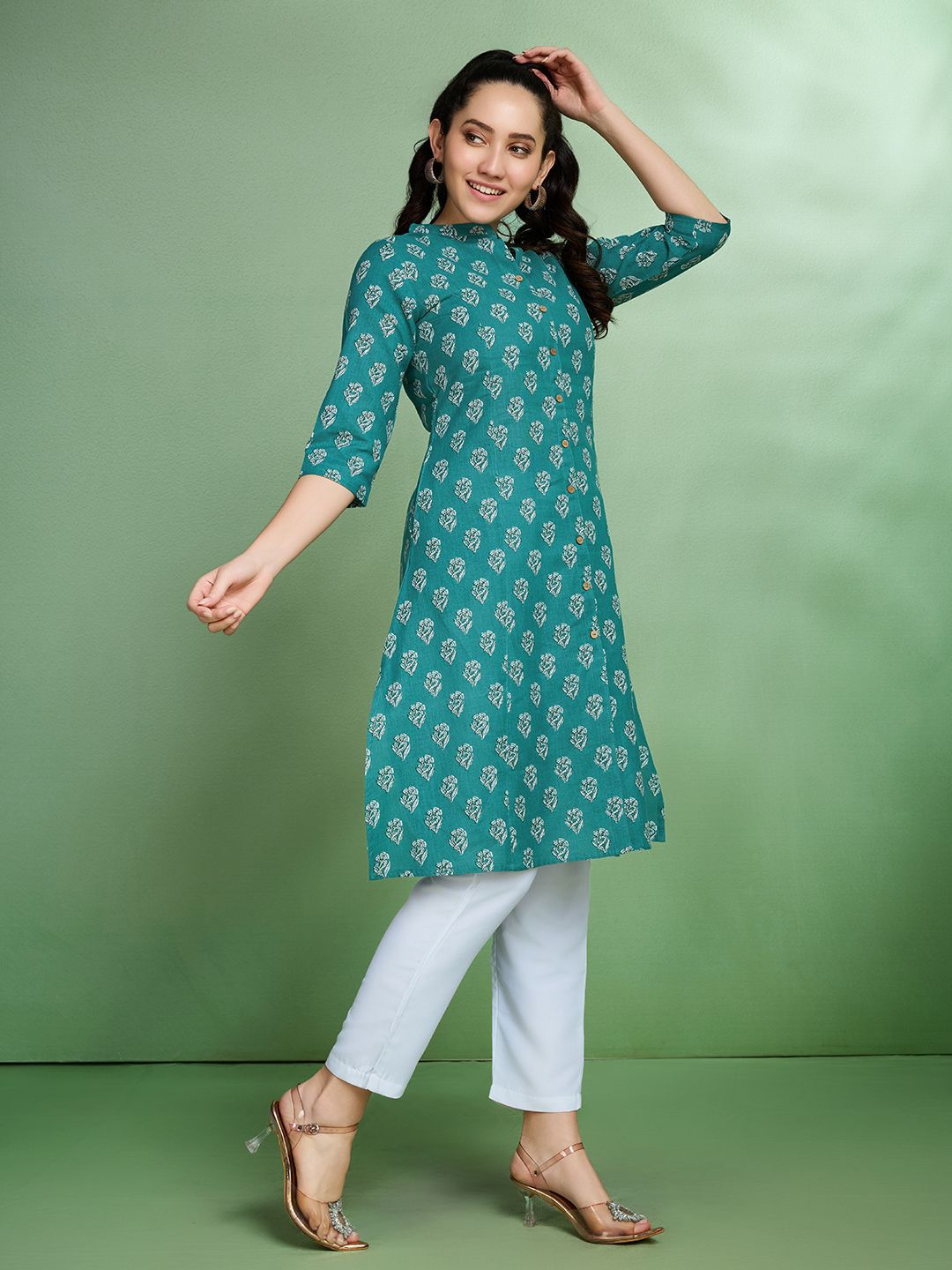 Sangria Printed Pure Cotton Kurta | Grocsy