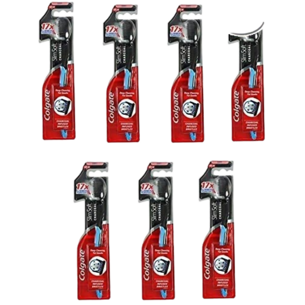 Colgate Adult Slimsoft Charcoal Infused Manual Bristles For Deep Cleaning | Grocsy