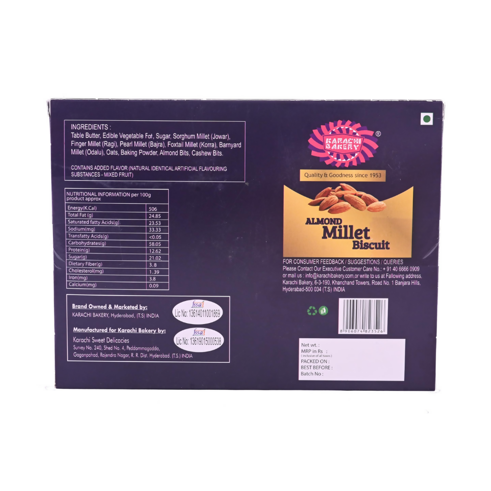 Karachi Bakery Almond Millet Biscuits | Grocsy