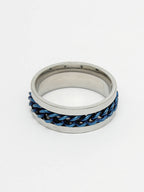 NVR Men's Rhodium Plated Stainless Steel Finger Ring | Grocsy