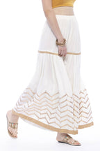 Mominos Fashion Latest Cotton Off White Gota Print Sharara For Girls | Grocsy