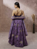 House of Panchhi Lavender Organza Floral Printed Lehenga choli & Dupatta | Grocsy