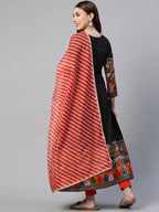 Myshka Multicolor Solid 3/4 Sleeve Sweetheart Neck Anarkali Gown With Dupatta | Grocsy