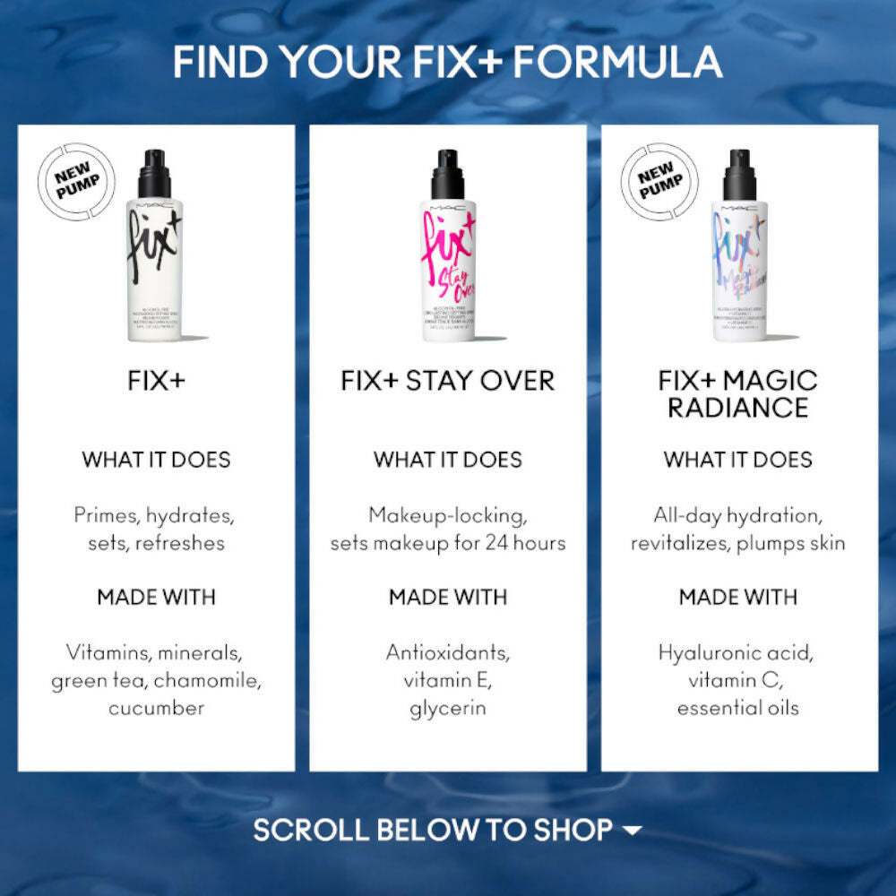 MAC Prep + Prime Fix+ Setting Spray - Magic Radiance (Makeup Fixer) With Hyaluronic Acid | Grocsy