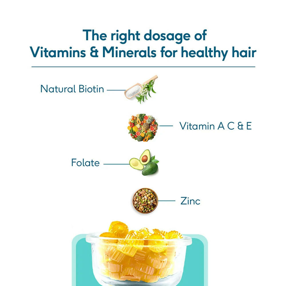 HK Vitals Hair Strength Biotin Gummies - Mango Flavor | Grocsy