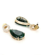 Green Druzy Quartz Earrings- Ruby Raang | Grocsy