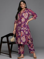 Ahalyaa Women's Traditional wear Kurta Set - Purple | Grocsy