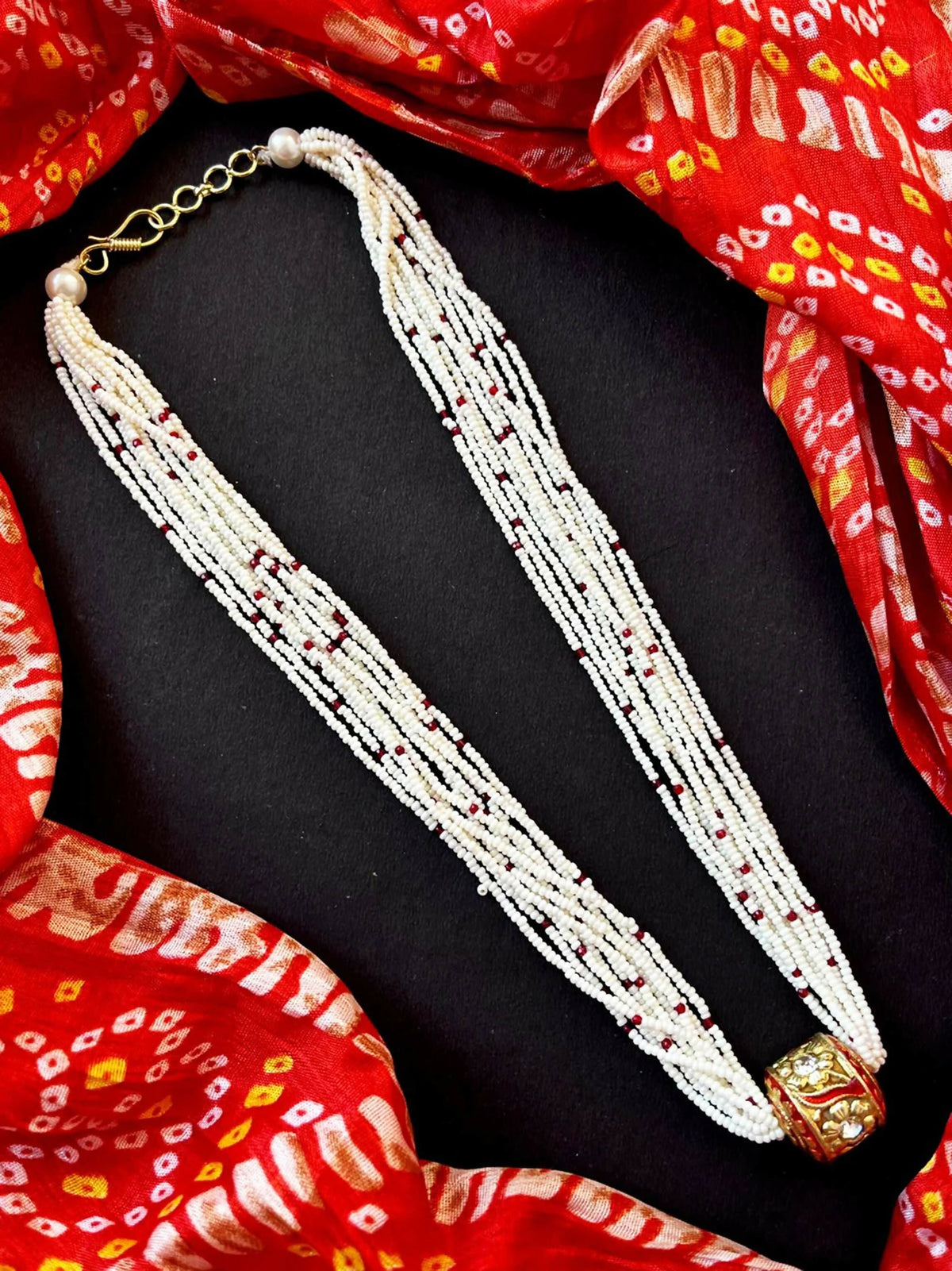 Joban Fashion Women Multi Meenakari Pendant Multi Colour Beaded Mala Necklace | Grocsy