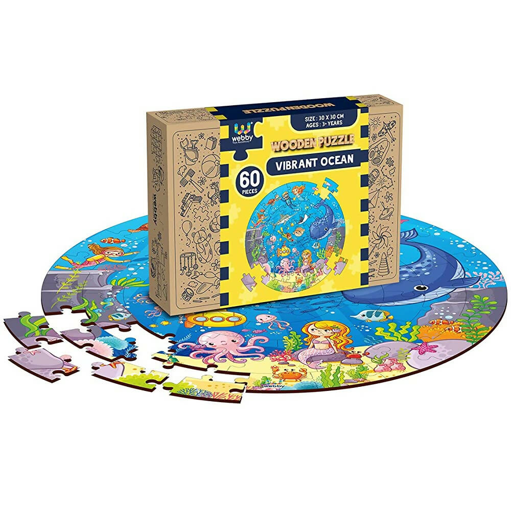 Webby Wooden Ocean Jigsaw Puzzle - 60 Pcs | Grocsy