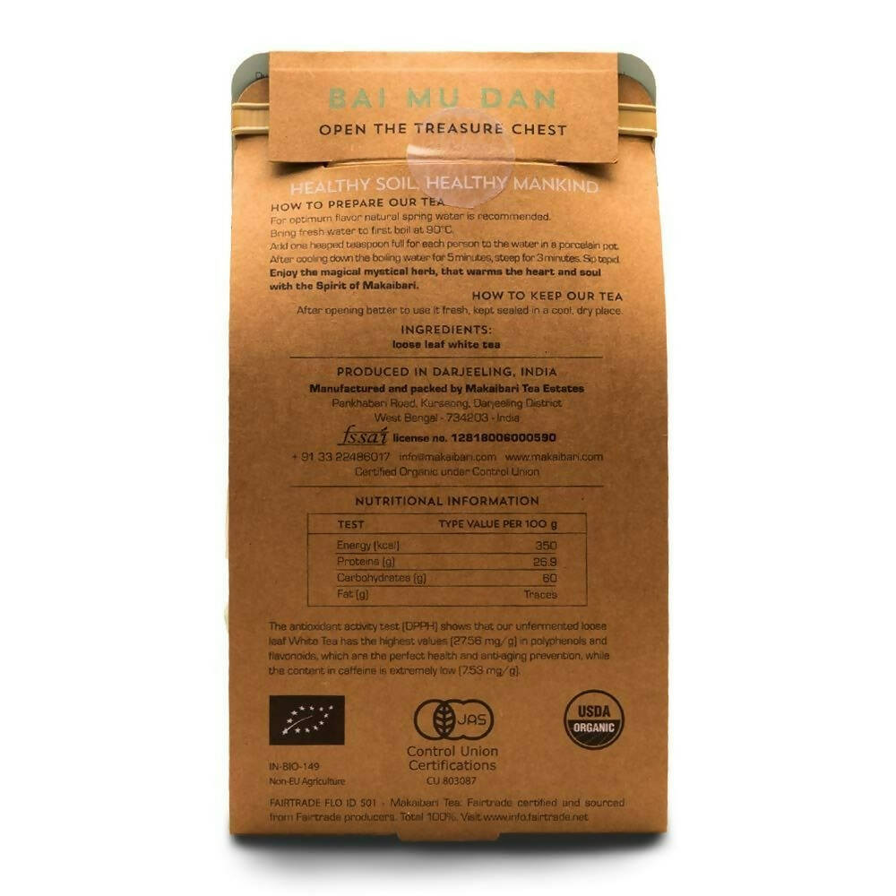 Makaibari Treasures Bai Mu Dan Darjeeling Peony White Tea | Grocsy