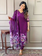 Partywear Designer Tebby Wine Stitched Suit With Dupatta - Tanisha | Grocsy