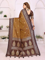 Aastha Fashion Brown South Soft Silk Zari Weaving Saree | Grocsy