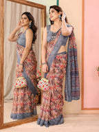 Partywear Designer Grey Kota Doriya Fancy Saree - Dyuti | Grocsy