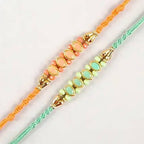 Set of 2 Fancy Pastel Rakhi and Cashew Jar | Grocsy