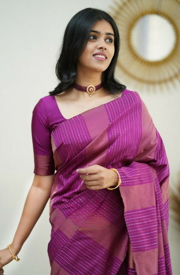 Partywear Designer Pink Banarasi Silk Fancy Saree - Starwalk | Grocsy