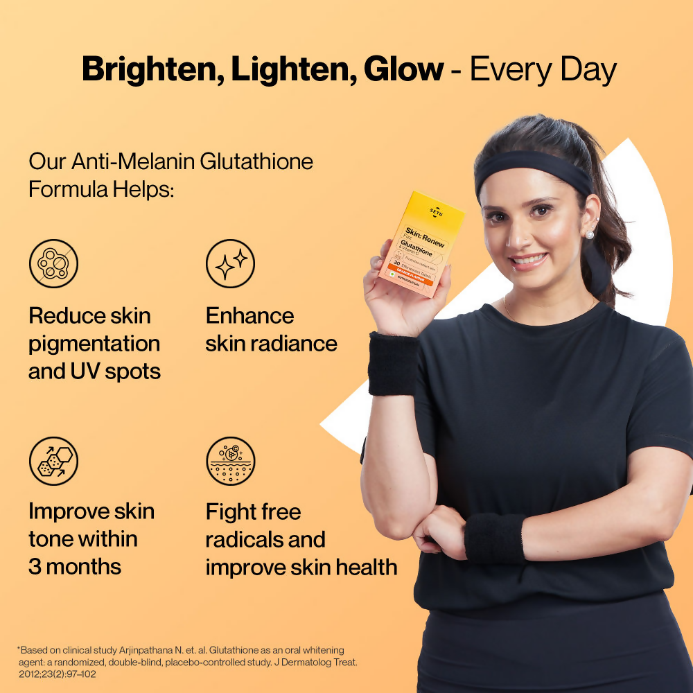 Setu Skin Renew Glutathione With Vitamin C Effervescent Tablets - Orange Flavor | Grocsy