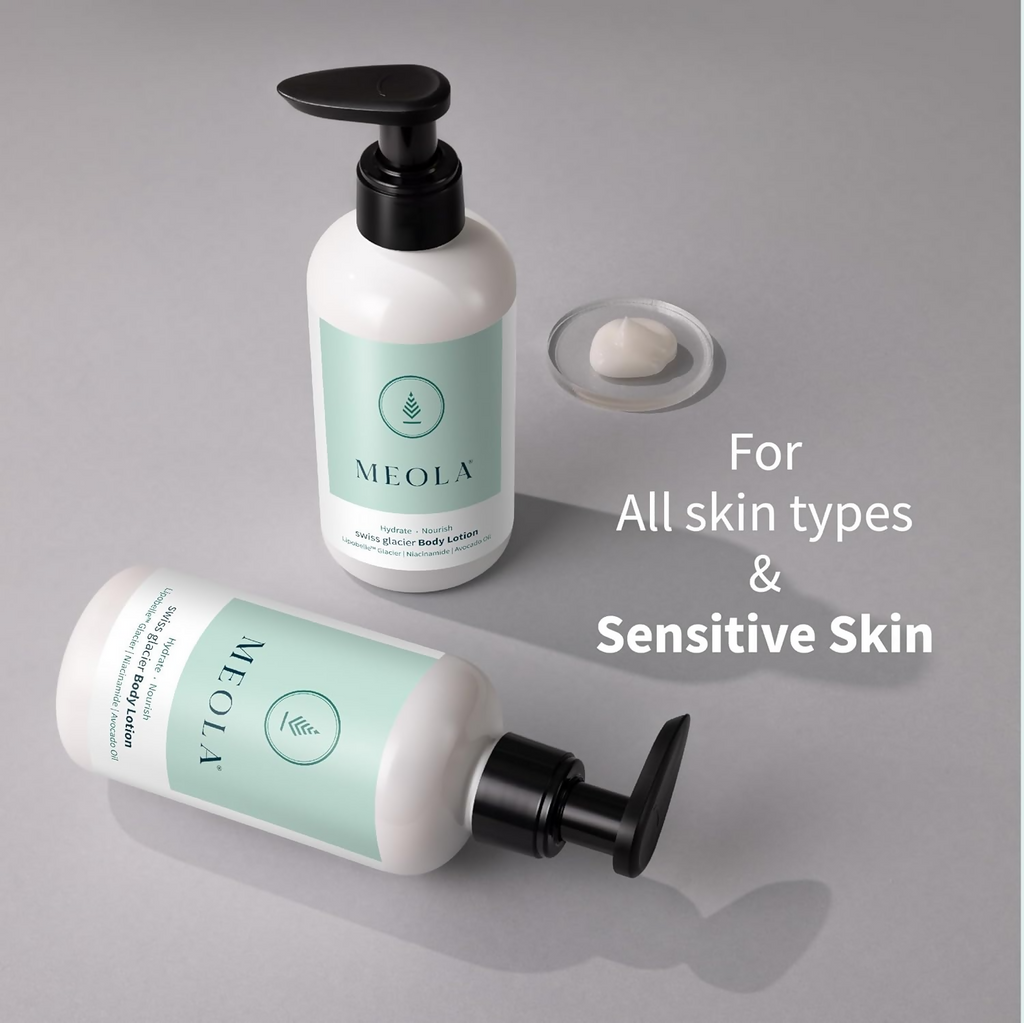 Meola Swiss Glacier Body Lotion With Niacinamide, Almond & Avocado Oil | Grocsy