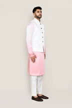 Joban Fashion White Colored Art Silk Fabric Kurta, Jacket With Straight Fit Pant | Grocsy