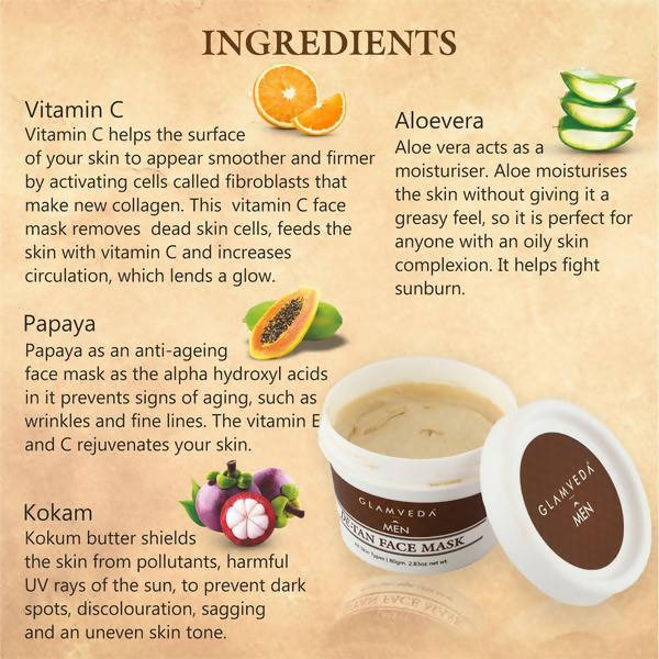 Glamveda Men De-Tan Face Mask | Grocsy