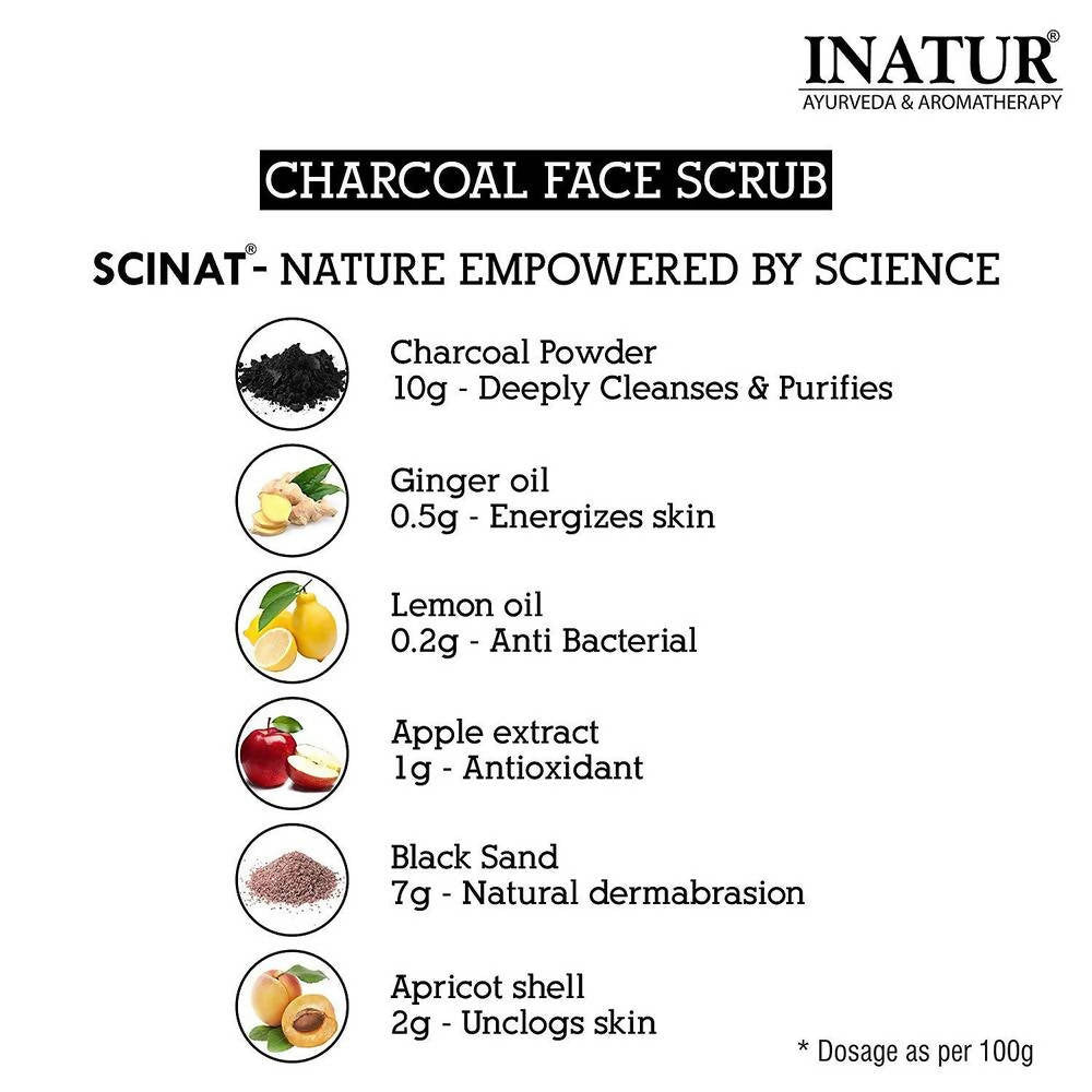 Inatur Charcoal Face Scrub For Men | Grocsy