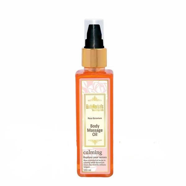 Bodyherbals Calming Rose & Geranium Body Massage Oil | Grocsy