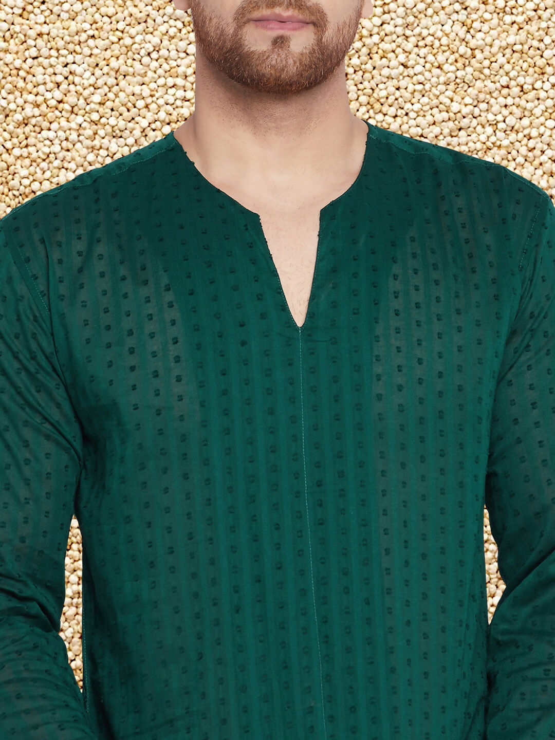 Even Apparels Men's Pure Cotton Green Kurta | Grocsy