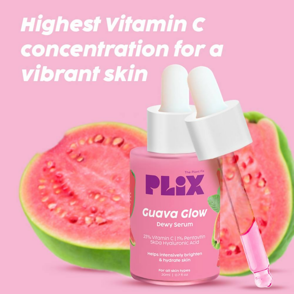 The Plant Fix Plix 23% Vitamin C Guava Face Serum & Vitamin C Guava Juicy Face Wash Combo | Grocsy