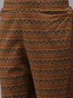 Yufta Women Mustard Brown Sequinned Pure Cotton Kurta with Trouser | Grocsy