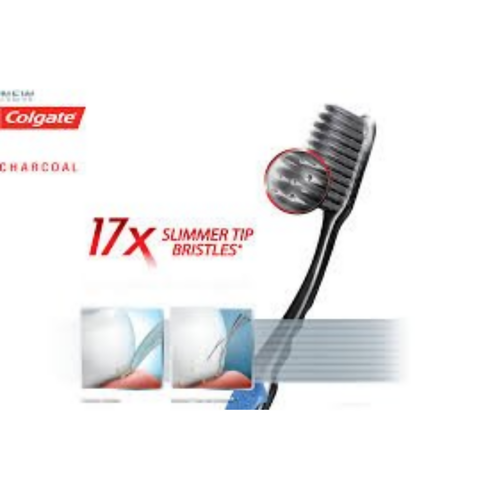 Colgate Adult Slimsoft Charcoal Infused Manual Bristles For Deep Cleaning | Grocsy