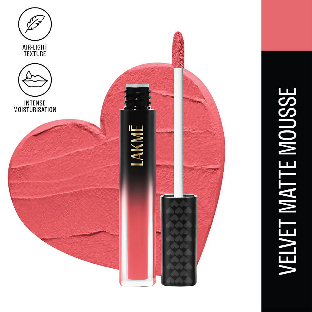 Lakme Xtraordin-Airy Velvet Matte Lip Mousse - Sweetheart Pink | Grocsy