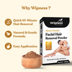 Wipness Natural Chocolate Facial Hair Removal Powder | Grocsy
