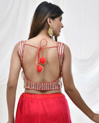 Amodini Designer Studio Gold Embellished Red Blouse | Grocsy