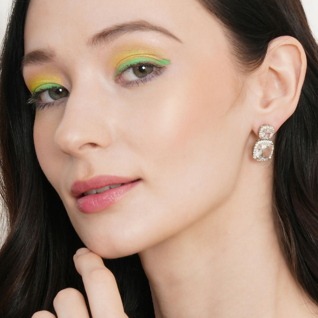 Diamond Duet Studs- Ruby Raang | Grocsy