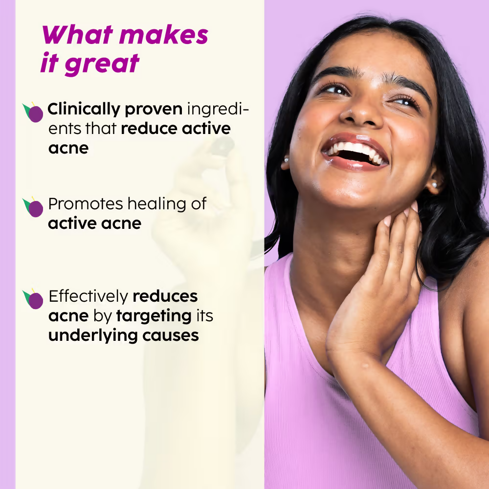 PLIX The Plant Fix Jamun Active Acne Regime - Cleanser, Acne Mark Serum, Moisturizer & Body Wash For Women & Men | Grocsy