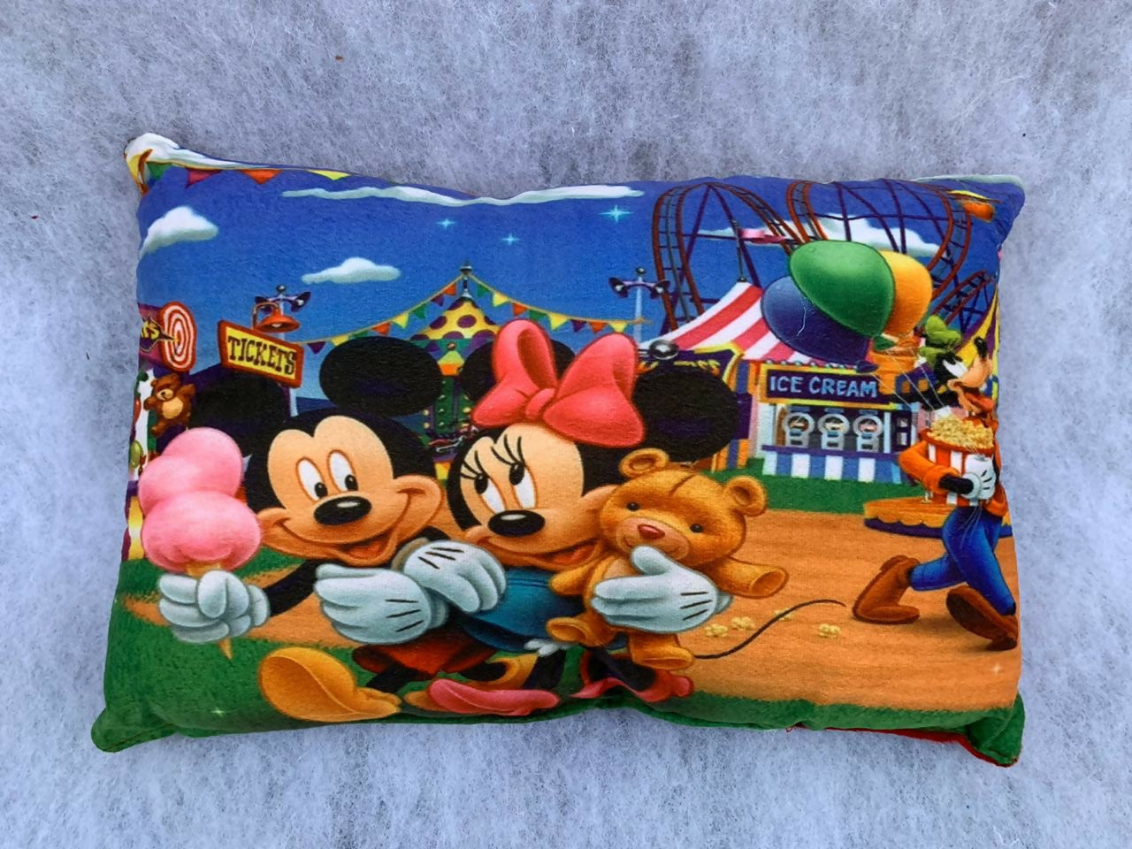 Unique Fashion Microfibre Filled Cushion For Kids - Mickey Minnie Icecream | Grocsy